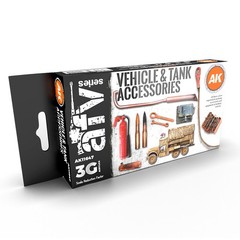 AFV Acrylic Paint Set for Tank Accessories 6 Colors by AK Interactive New
