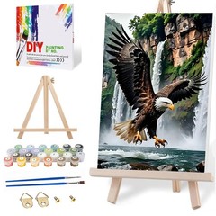 Framed Paint By Numbers Eagle Majestic Flying Eagle Easel Full Drill Wall Art