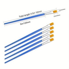 50Pcs Art Paint Brushes Set: Nylon Hair Round & Flat Brushes for Kids & Artists