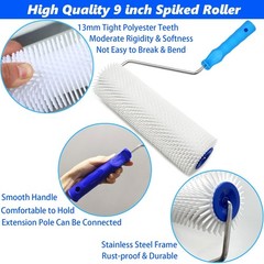 9 Inch Screed Spiked Roller Self Leveling Concrete Epoxy Green