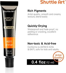 Vivid Acrylic Paint Set: 30 Rich Pigment Tubes & 3 Brushes for Creative Projects