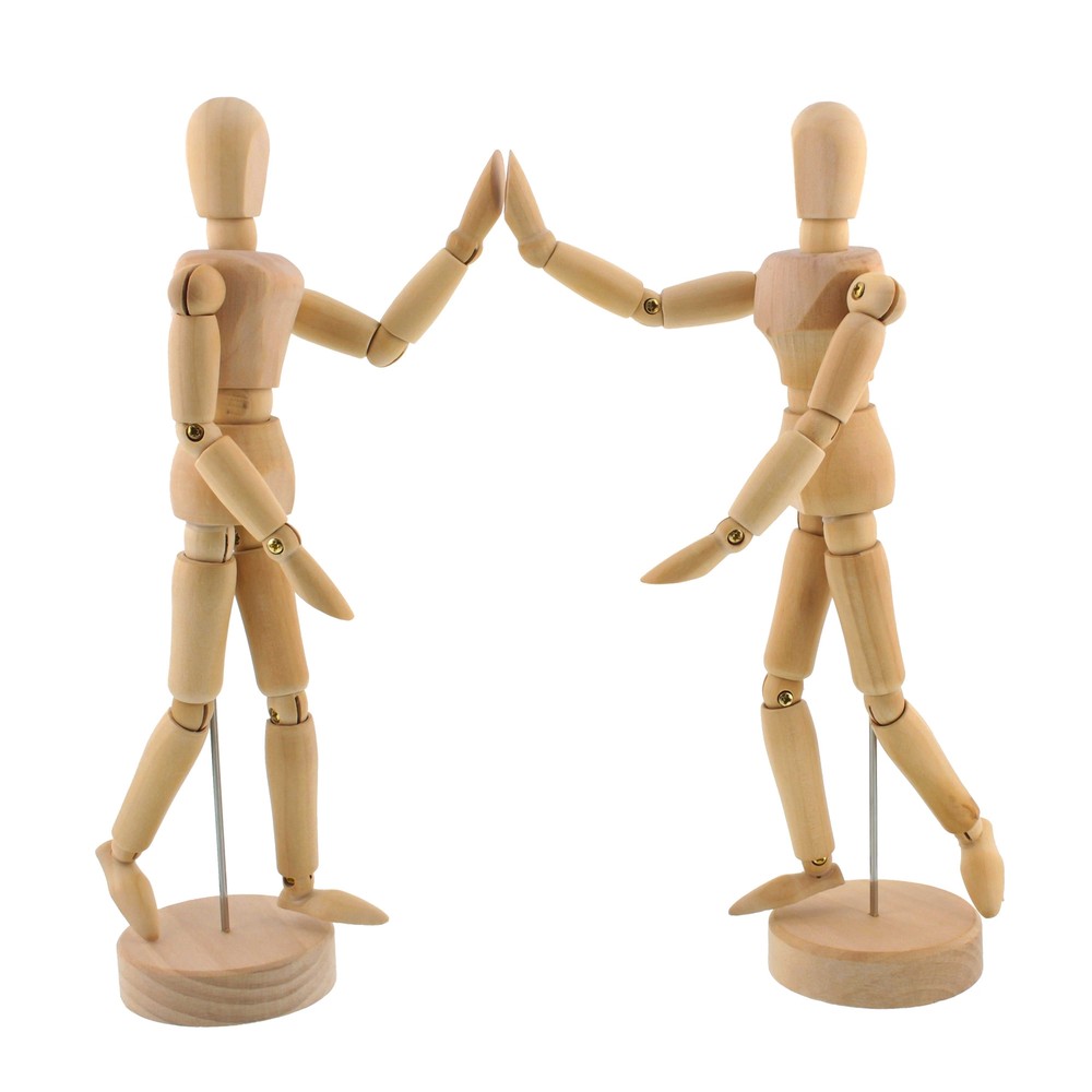 12″ Wood Art and Drawing Male & Female Manikin