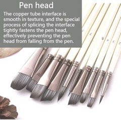 Pennelli 10-Piece Artist Paint Brush Set for Oil, Watercolor & Gouache Painting