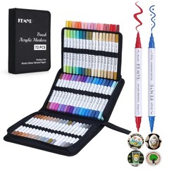 72 Colors Brush & Fine Tip Acrylic Paint Pens, Dual Tip Acrylic Paint Markers…