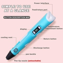 3D Printing Pen Set 3D Drawing Pen with Led Display 12 Color Filament Kid Gift