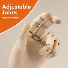Falling in Art Wooden Hand Model, 10Inches Left Hand Mannequin Figure for Jew…