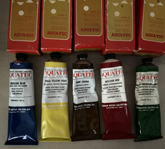 Lot of 5 Vintage Bocour Aqua-tec Artist Colors Paint Art Supplies Cerulean Blue