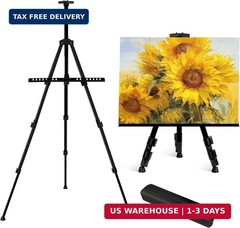HeavyDuty Folding Metal Art Easel 66 Inch Adjustable for Painting Display