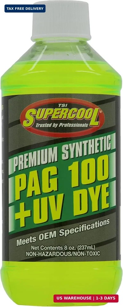 TSI Supercool P100-8D PAG Oil 100 Viscosity with U/V Dye 8oz 1-Pack