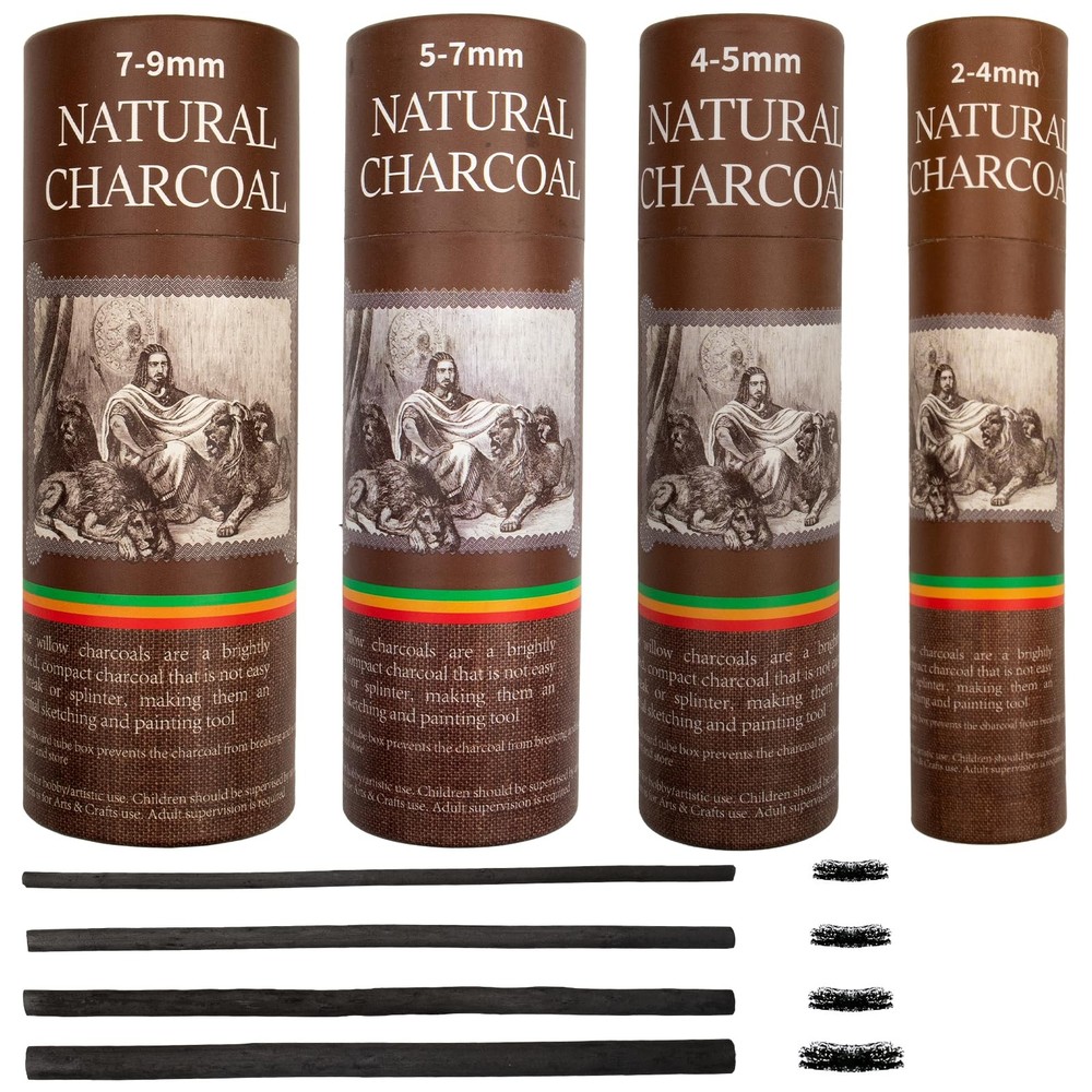 100 Pieces Willow Charcoal Sticks, Willow Charcoal, Soft Black Drawing Charco…