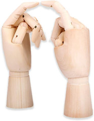2 Pack 7INCH Wood Hand Model Wooden Artist Drawing Manikin Articulated Mannequin