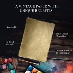 NomadCraftsCo. Blank Vintage Handmade Deckled Edge Paper | 75 Sheets of Recyc…