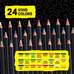 Colored Pencils, 24ct Soft-Core Artist Set Vibrant Colors for Blending, Shading