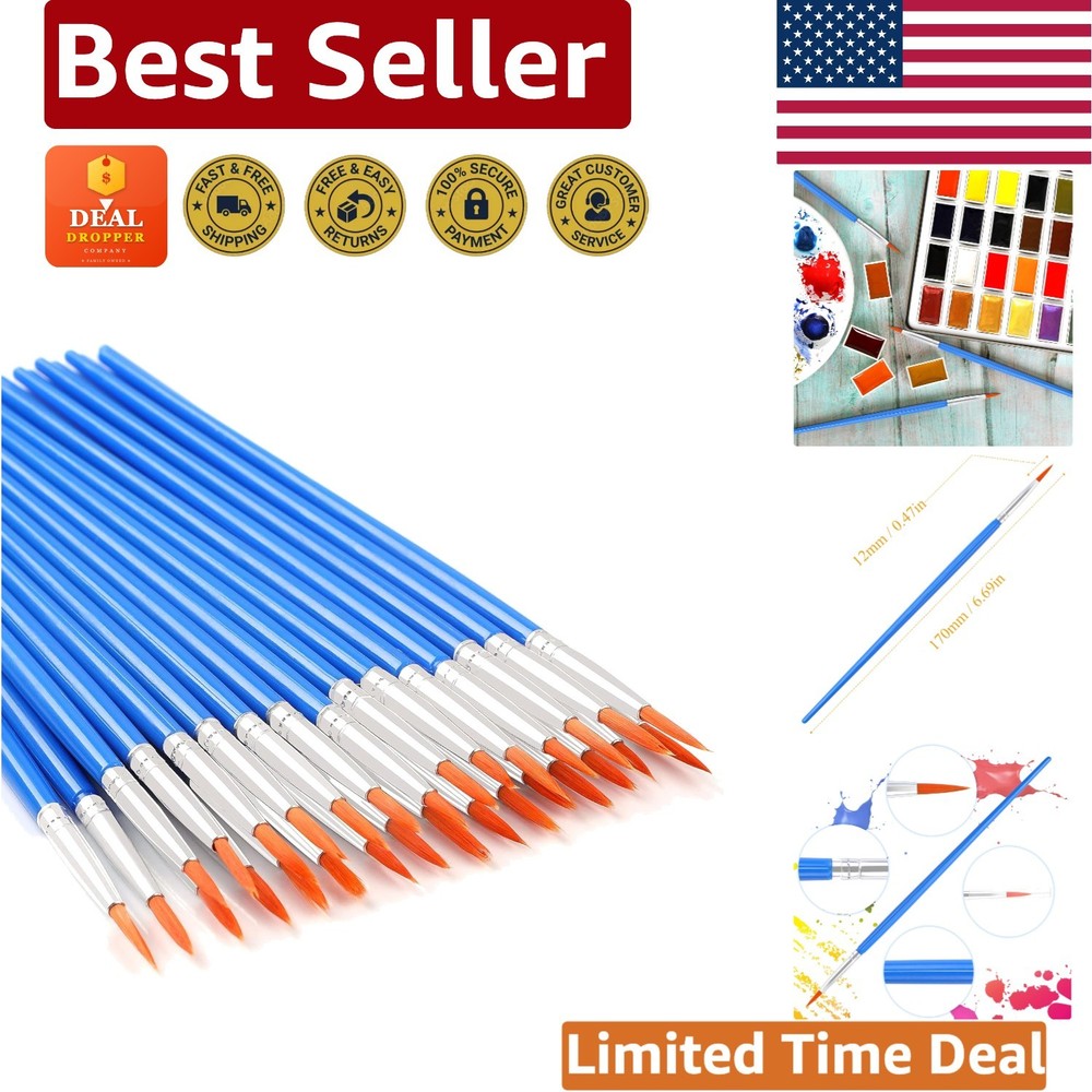 30 Pcs Short Handle Round Brushes – Ideal for Fine Detail Painting Projects