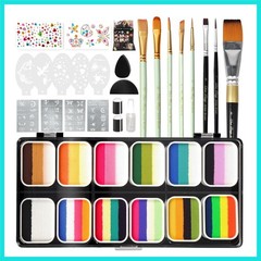 120g Large Capacity Face Painting Kit for Party – 12 x 10g Non Toxic Water Ac…