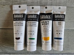 4 Liquitex Heavy Body Acrylic Paint – Cad Yellow Deep Green Indigo Burnt Sienna
