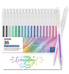 Glitter Gel Pens, 36 Colors Metallic Vibrant Retractable Sparkle Gel Pens for…