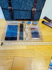 Artist’s Loft Drawing Set with Felted Case, Sketch Pad & Tips/techniques manual