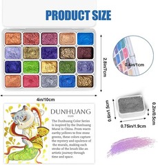 Watercolor Paint Set 20 Colors Shifting Metallic Glitter Shimmer For Artists