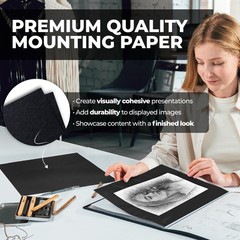 Dunwell 11×14 Art Portfolio Binder with Mounting 11×14″ w/ BLK Paper, Ruby
