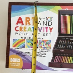 142-Piece Deluxe Wooden Art Set for Drawing and Painting Crafts, Great Condition