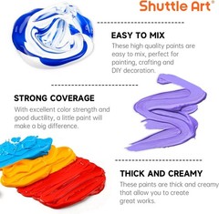 Shuttle Art Acrylic Paint Set, 36 Colors Acrylic Paint with Brushes & Palette, 2