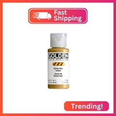 GOLDEN Fluid Acrylics, Nickel Azo Yellow, 1 fl. oz. Bottle, Professional Acrylic