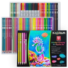 60 Art Drawing Pencils Set,Including Oil-Based, Metallic, Watercolor, Neon, M…