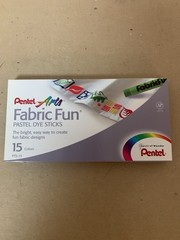 LOT OF (8) NEW PENTEL ARTS FABRIC FUN PASTEL DYE STICKS – 15 COLORS PTS-15