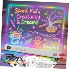 Led Drawing Board with 13 Light Effects, 16″ Rechargeable Glow Doodle LED White