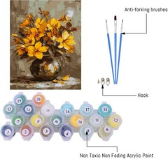 Paint by Numbers Kit for Adults, Flowers Adult Paint by Number Kits for Begin…