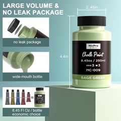 14-colour furniture chalk paint set, matt acrylic craft paint with liquid wax