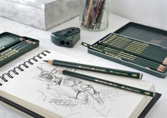 Faber Castell 9000 Graphite Pencil Set of 12 (8B – 2H) – Perfect for Artists