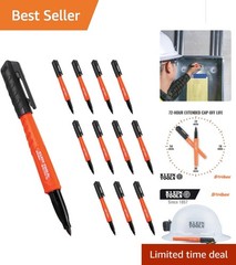 Professional-Grade Black Permanent Markers, Fine Tip – 12-Pack for Jobsite Use