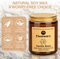 Vanilla Scented Candle Set 2 3.5 inches (W) x 4.3 (H), scented candle