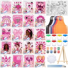 Sherr 140 Pcs Pre-Drawn Canvas Painting Kit – 20 Sets for Sip & Paint Craft