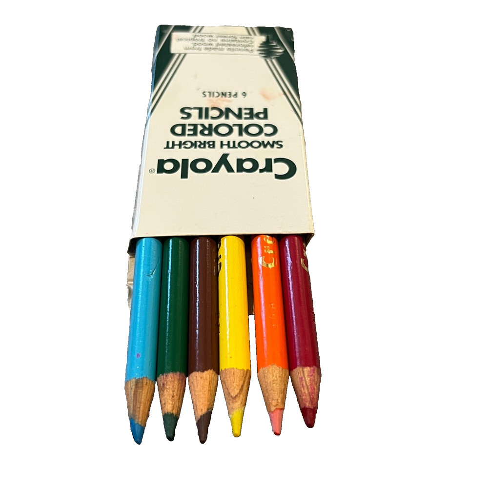 Vintage Crayola 1994 Binney & Smith Smooth Bright Colored Pencils (6) Non-Toxic
