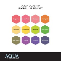 Spectrum Noir Aqua Artist Water Based Dual Nib Pen Set Pack Of 12 – Florals