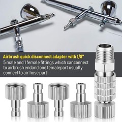 5 Pcs Airbrush Quick Disconnect Coupler Release Fitting Adapter Kit 1/8 Inch