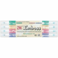 Kuretake Zig Twin Tip Emboss Markers for Calligraphy 4pcs Pen Set from Japan