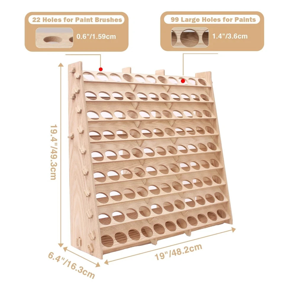 ARFETIGO 9-Tier 99 Bottle Paint Organizer Wooden