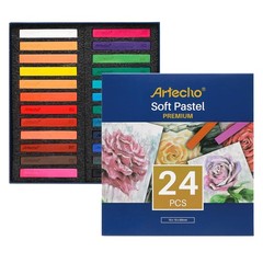 24pcs Soft Pastels, Square Chalk for Drawing, Blending, Layering, Shading, Pa…