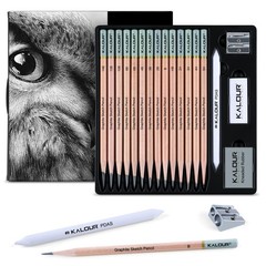 KALOUR 18-Piece Professional Sketch Pencil 1 Count (Pack of 18), Multicolor