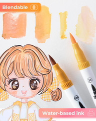 Skin Tone Markers 36 Colors: Dual Tip Brush and Fineliner Markers for Adult Colo