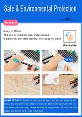 24-Color Dual Tip Washable Markers Set for Kids – Portable Art Markers with Stan