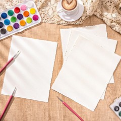 50 Sheets 8.5 x 11inch, 160 GSM Deckled Edge Rough/Textured Handmade for Wedd…