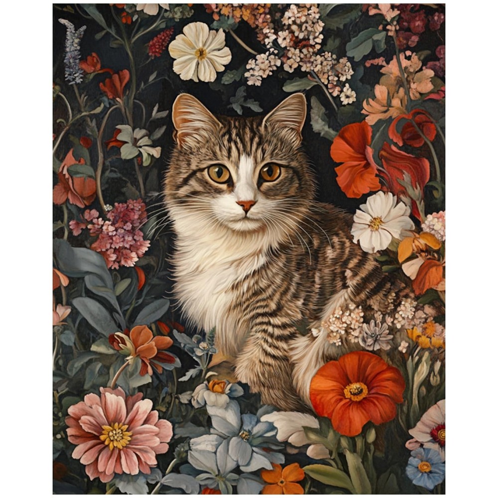 Cat Paint by Numbers Kit for Adults, Cat Paint by Number for Adults, Beginners A