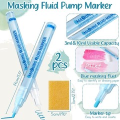 3 Pcs 2 Blue Masking Fluid Pen for Watercolor Painting with 1 Cleaning Eraser…