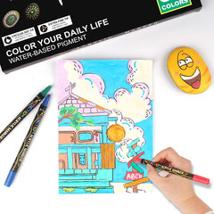 36 Colors Dual Tip Acrylic Paint Pens Markers, Premium Acrylic Paint Pens for Wo