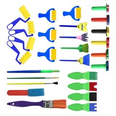 Art Painting Sponge Brushes Assorted Color for Art Supplies 27Pcs